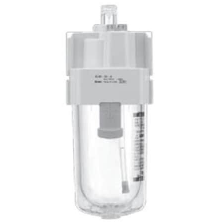 Smc Air Lubricator; Modular; NPT 0.5; Polycarbonate Bowl; Flow Rate-177FT3/min; 4.56OZ Oil Capacity AL40-N04-Z-A